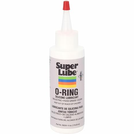 Super Lube O-Ring Silicone Lubricant - Waterproof Silicone & Rubber Seal Grease - Heat Stable Lubricant & Oxidation Protection - Food Grade H1 Grease - Clear - Bottle - 4 oz (56204)
