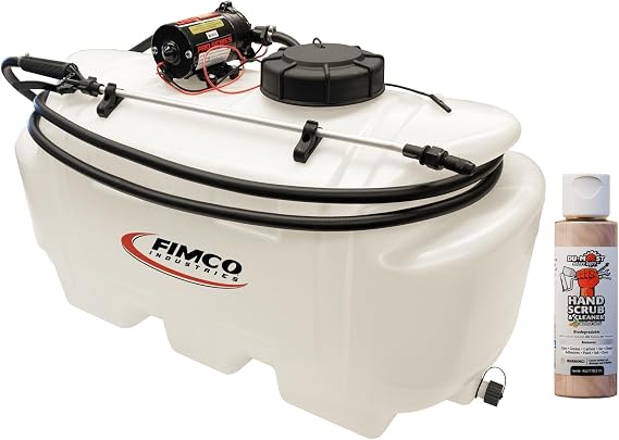 Fimco 5303153 Brush Buster 25-Gallon Spot Sprayer bundle with DU-MOST Walnut Hand Scrub Travel Size, 4oz, White
