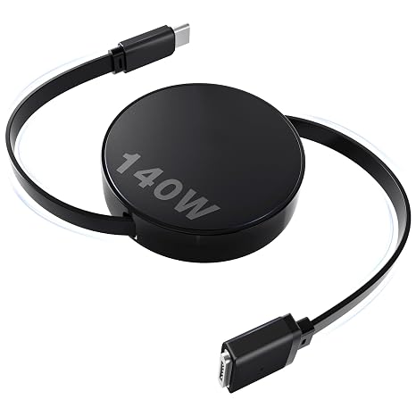 Hugener Magnetic 3 Cable USB-C 5.4FT for MacBook Air/Pro Charger, Black