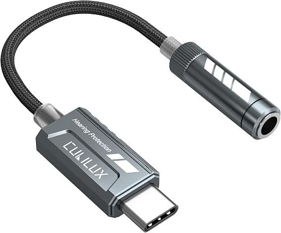 Cubilux USB C to 3.5mm Audio Adapter with Hearing Protection Technology, Type C Headphone Adapter Compatible with iPhone 17/16/15 Pro Max, iPad Pro, Galaxy S25/S24/S23, Pixel 10/9/8/7 Pro Android