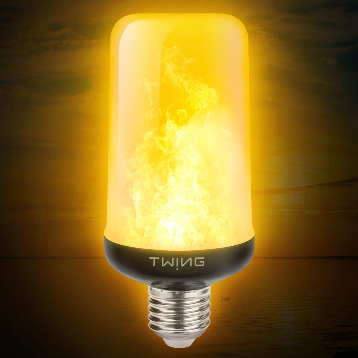 Dyforce Christmas Light Bulbs, 6W 4 Modes E26E27 Base Flickering Fire Light Bulbs with Gravity Sensor, Flame Light Bulbs for Indoor Outdoor Decorations - 1 Pack
