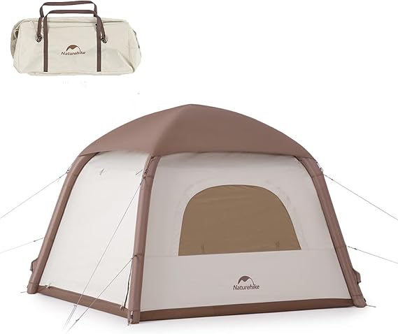 Naturehike Ango Air Inflatable Tent, 3 Person Quick Setup Air Tent with Silver Coated UPF50+ Sun Protection, Waterproof Windproof, Integrated Air Column, Portable Family Camping Tent for Outdoor