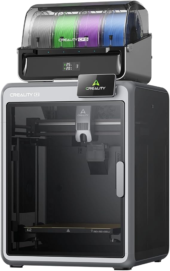 Creality K2 Combo 3D Printer Multicolor Printing Bundle with CFS, Max 600mm/s Printing Speed, Smart Auto Leveling & Al Camera, Next-Gen Direct Drive Extruder, Build Volume 260 * 260 * 260mm