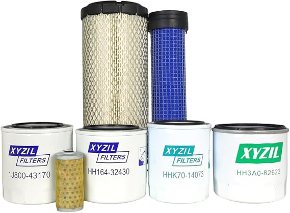 XYZIL Full Service Filter Kit Compatible with Kubota L3301HST L3901HST w/ D1803 Engine L3301H L3901H TC620-93230 HH164-32430 TC422-82620 HHK70-14070 1J800-43170 1G311-43380 Air Lube Hydraulic HST Fuel