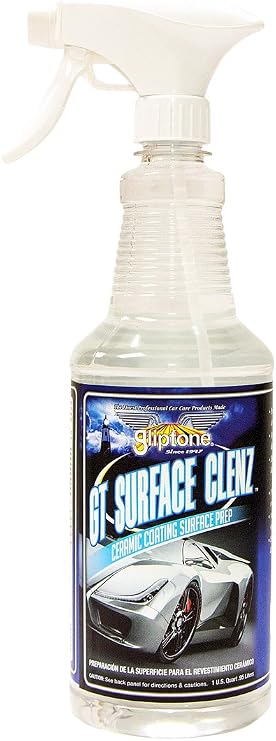 Gliptone GT Surface Clenz Ceramic Coating Surface Prep Spray, pH Neutral, Non-Abrasive, Streak & Static Free Cleaner for Paint, Glass, Metal, Vinyl & Plastic, 32 oz