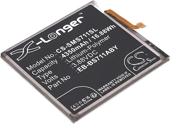 Battery for Galaxy S23 FE, SM-S711B, SM-S711B/DS, SM-S711J, SM-S711N, SM-S711R4, SM-S711T, SM-S711V, SM-S711W PN: EB-BS711ABY, GH82-32860A 4350mAh / 16.88Wh