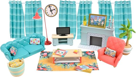 Honey Bee Acres Cozy Living Room Decor - 28 Pc Doll Furniture - Ages 3+
