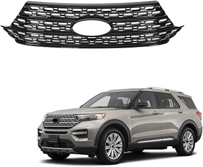 Full Front Grille Cover Compatible with Ford Explorer 2020 2021 2022 2023 2024 Models, Gloss Black