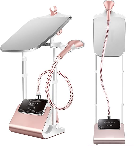 Professional Vertical Garment Steamers for Clothes Pants Full Size Standing Steam Press Iron Built-In Ironing Board for Household Clothing Shop