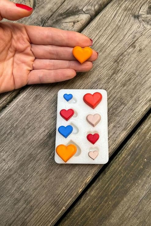 Rufus Concept Heart Mini Four Size Eight Silicone Candle Mold