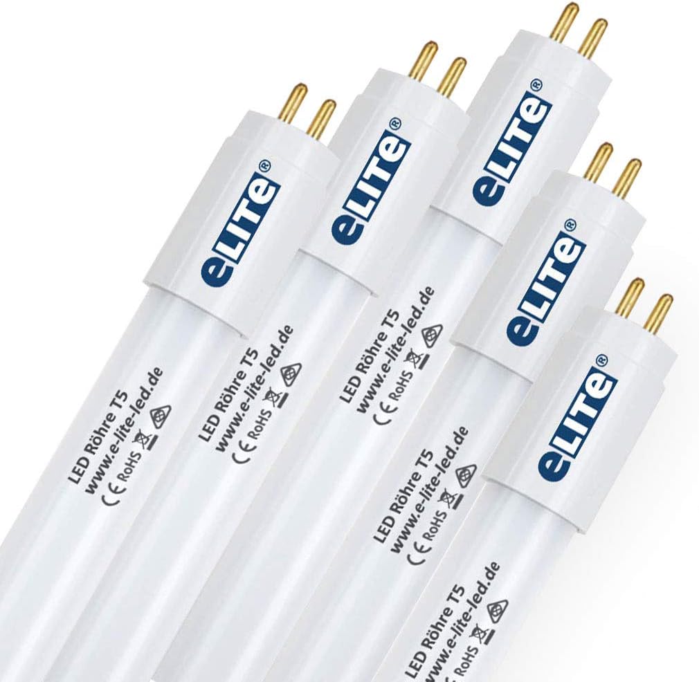 eLITe LED Tube T5 51.7 cm 7 W Very Bright 680 lm 830 3000 Kelvin Warm White Only for ECG 140 Degrees Homogeneous Light Long Lasting 50000 Hours Pack of 5