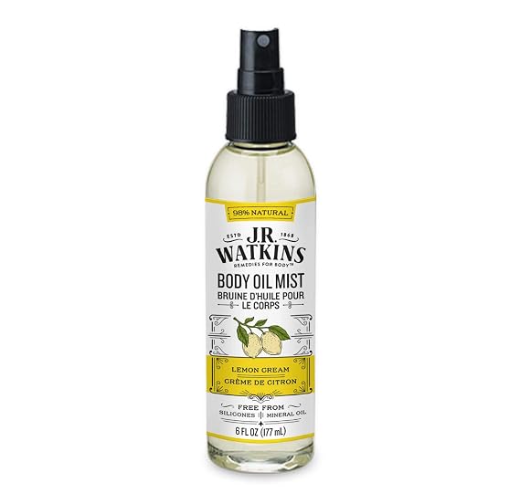 J.R. Watkins Natural Hydrating Body Oil Mist, Lemon Cream, 6 fl oz