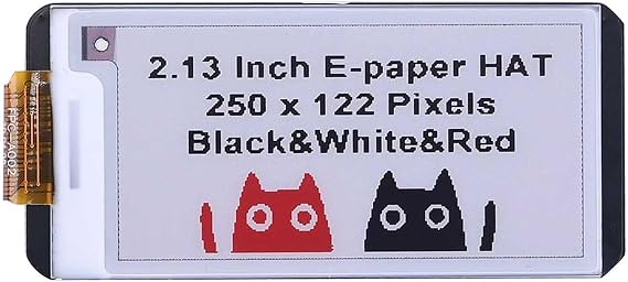 2.13" E-Ink Display Hat for Raspberry Pi, Jetson Nano, Arduino, STM32 Tri-Color Red White Black E-Paper Screen SPI Interface 250x122 Resolution