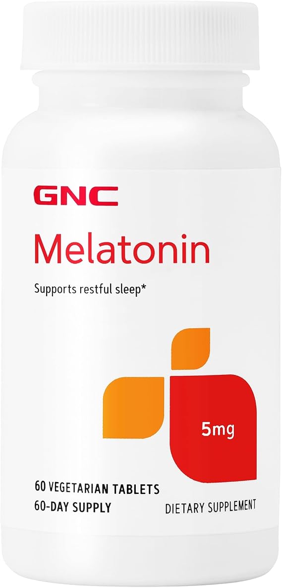 GNC Melatonin 5mg, Supports Restful Sleep, 60 Tablets