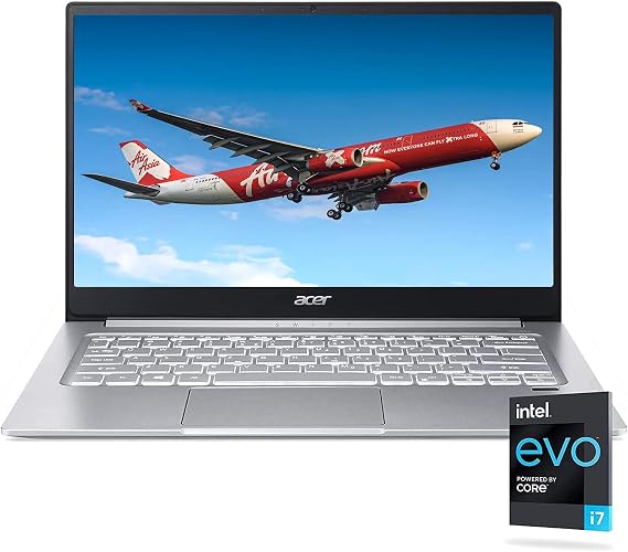 Acer Swift 3 Light Laptop | Intel EVO Core i7-1165G7 | 14" FHD IPS | 8GB LPDDR4X | 512GB NVMe SSD | Intel Iris Xe Graphics | Wi-Fi 6 | Backlit Keyboard | Fingerprint Reader | Thunderbolt 4 |TWE Cloth