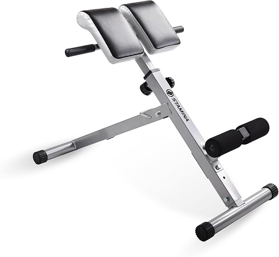 Stamina Hyperextension Bench 2014 - Adjustable and Foldable Exercise Bench Roman Chair with Smart Workout App - Up to 250 lbs Weight Capacity | Adjustable and Foldable Exercise Bench Roman Chair with Smart Workout App; Up to 250 lbs Weight Capacity