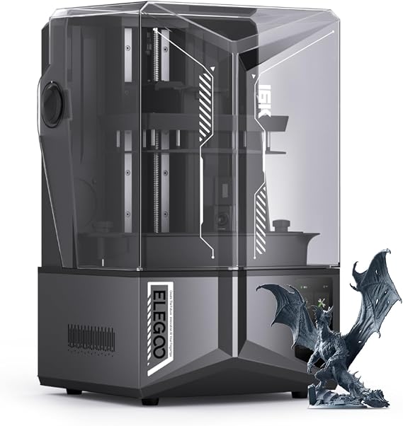ELEGOO Saturn 4 Ultra 16K Resin 3D Printer | 10" 16K Mono LCD and Flip-up Lid, Smart Tank Heating at 30 C, Large Printing Size of 8.33 4.66 8.66 Inches