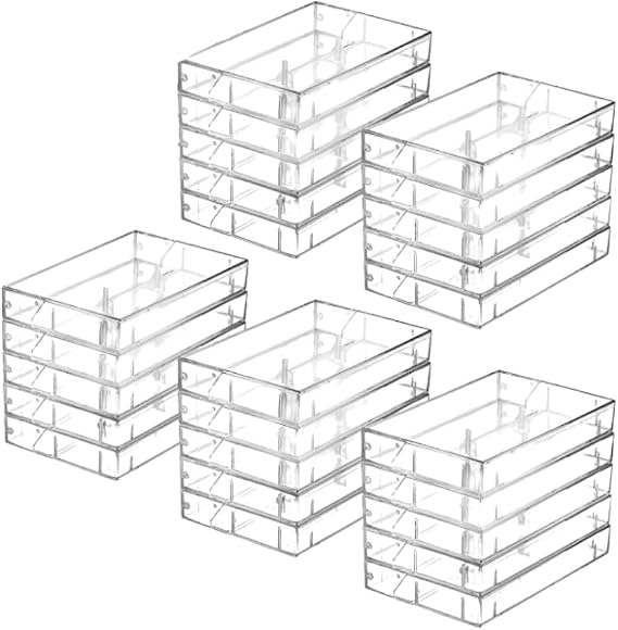 Audio Cassette Tape case Clear/Clear Square Edge Audio Cassette Tape Storage 25 Pack