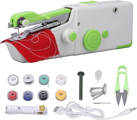 Diydeg Handheld Sewing Machine, Mini Portable Electric Sewing Machine, Ergonomic Battery Powered Portable Mending Machine Tool for DIY Quick Repairing, Beginners, Kids, Home and Travel