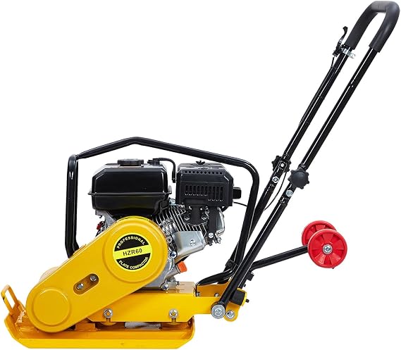 GarveeTech 7HP Plate Compactor, 212CC Gas Engine Jump Jack Compactor, 4200 Lb Compacting Force, 5600 VPM Pavement 22.1x15.9 Inch Plate Compactor for Sidewalks, Asphalt, Pavers, Landscaping