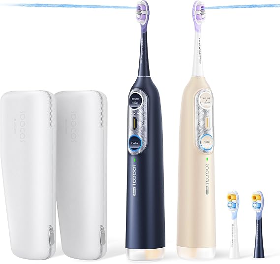Soocas NEOS II Ultra Electric Toothbrush with Water Flosser Midnight Blue and Champagne Gold Bundle