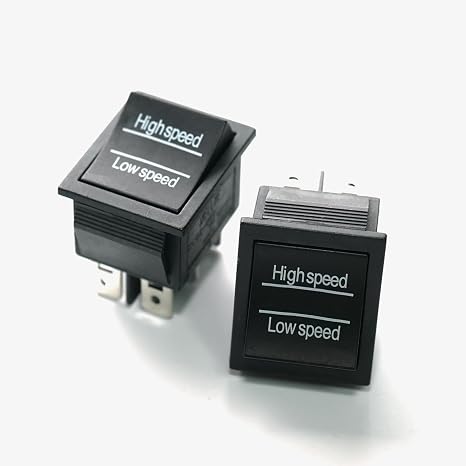 FLHFULIHUA 2PCS 6V 12V High Speed Low Speed Toggle Switch for Kids Ride On Car, Black, Manual Operation