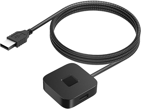 Tangxi USB Fingerprint Reader for WindowsHello, 360 Touch & Fast Biometric Matching, Mini Fingerprint Scanner PC Dongle for Winos 10/11 (4.9ft/1.5m Cable) (Black)