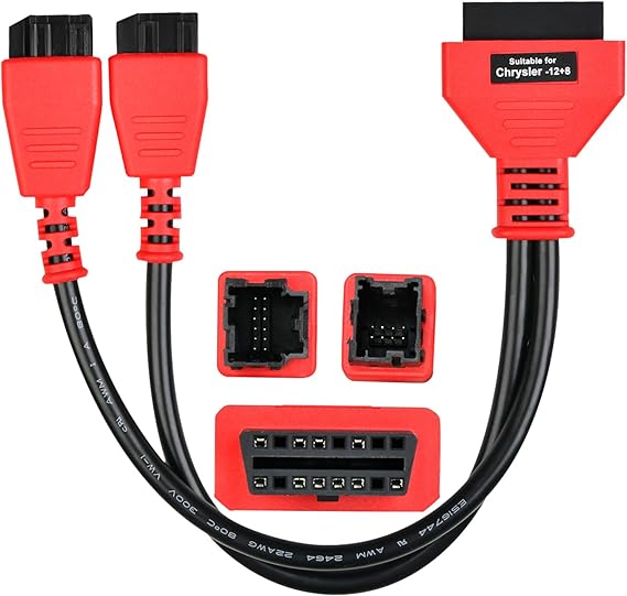 OBD2 12+8 Adapter for Chrysler, 12 8 OBD II Security Gateway Bypass Cable
