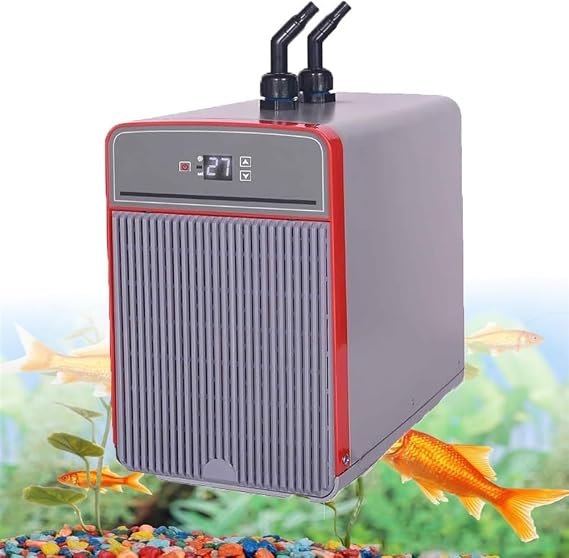150W Aquarium Chiller, Fish Tank Water with Special Quiet Design Refrigeration Compressor for Hydroponics System Axolotl Jellyfish Coral Reef 160L, with Connecting Hose and Water Pump