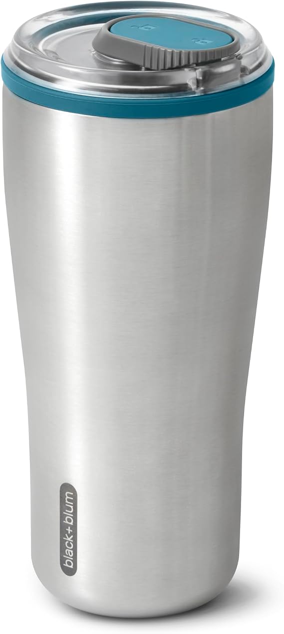Black + Blum Insulated Tumbler | Leak Proof | 600ml | Ocean | Vacuum Insulated, 18/8 Stainless Steel, Lockable Lid, One-Hand Opening, 6H Hot &amp; 8H Cold, Fits Car Cup Holders, BPA/BPS Free