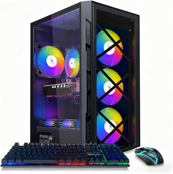 STGAubron Gaming PC Desktop,Core I7,GTX 1660 Super 6G,16G RAM,512G SSD | Gaming Computer Tower for Streaming,Video Editing,Home,School,I7 up to 3.9GHz,ARGB Fan,WiFi,BT 5.0,4K DP,HDMI,Win11 Home