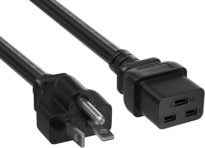 Cable Leader 6ft 12 AWG NEMA 6-20P to C19 Heavy Duty Power Cord, 20A250V, Power Extension Cord for PDU & UPS, Black