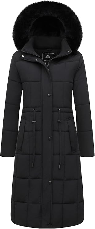GOLDLADIES Women's Winter Coat Long Waterproof Parka Snow Winter Jacket | Windproof Warm Winter Jacket with Hood, Heavy Duty Cold Weather Outerwear for commuting and outdoor activities
