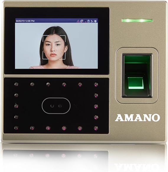 AMANO AFR-200 Facial Recognition Time Clock with Fingerprint, Touch Screen, RFID & PIN, for Time Guardian PC Software, Not for Cloud Use