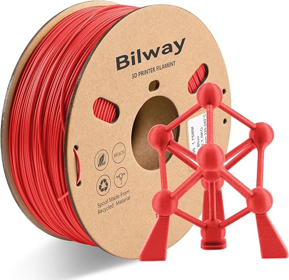 Plastic thermoplastic Filament for 3D Printing,Red, 1.75mm, 1KG Spool (2.2 LBS), Dimensional Accuracy +/- 0.03 mm, High Strength 3D Printing Material