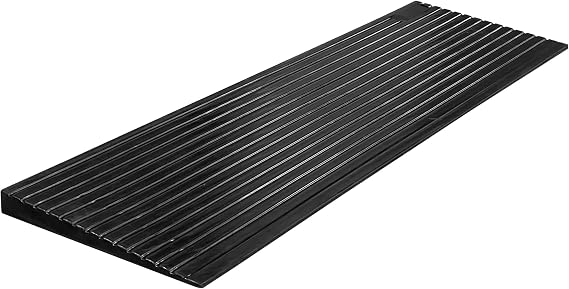 Electriduct 1.2" Non Slip Rubber Threshold Wheelchair Ramp for Accessibility | Use with Wheelchairs, Mobility Scooters for Home, Steps, Stairs, Doorways, Curbs - 40" W x 12" L Black
