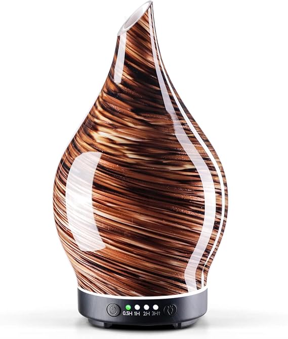 Porseme Essential Oil Diffuser 150ml Handmade Glass Diffuser 6H Runtime