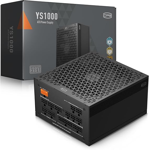 PCCOOLER PSU CPS YS1000 Power Supply, 1000W 80 Plus Gold Certified Fully Modular PCIe 5.1 & ATX 3.1, Wide Compatibility, 135mm FDB Fan, Full Japan Electrolytic Capacitors -