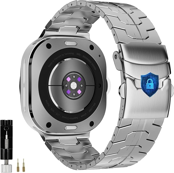 Lock Buckle Metal Band Compatible SAMSUNG Galaxy Watch 9 8 40mm 44mm/8 Classic 46mm Bands, Business Stainless Steel Straps for Galaxy Watch 8 Classic Men Women