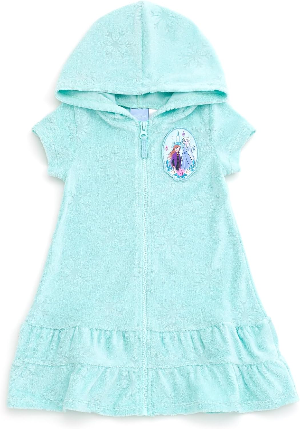 Disney Junior Girls Loop Terry Cloth Hooded Zip Up Swimsuit Cover-Up Toddler to Big Kid Sizes 2T - 14-16