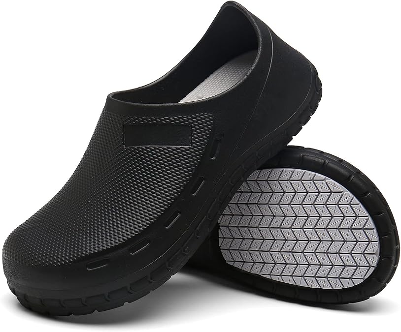 Chef Shoes for Men Nonslip Water Proof Work Shoes Mens Clogs Comfortable Nursing Nurse Shoes for Gardener Men Indoor and Outdoor for Kitchen Office Seaside-Zapatos de Cocina para Hombres