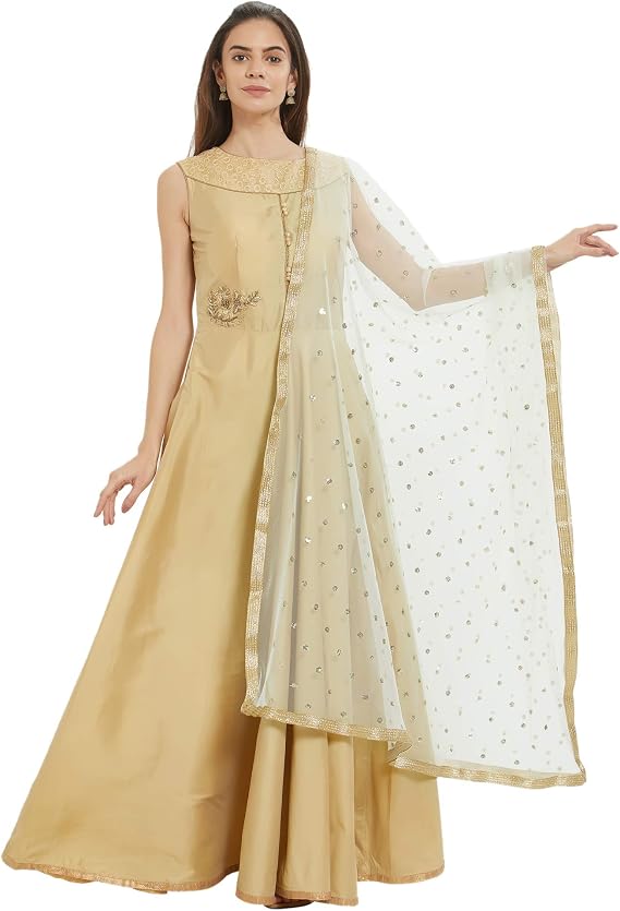 DUPATTA BAZAAR Woman's Embellished Net Dupatta