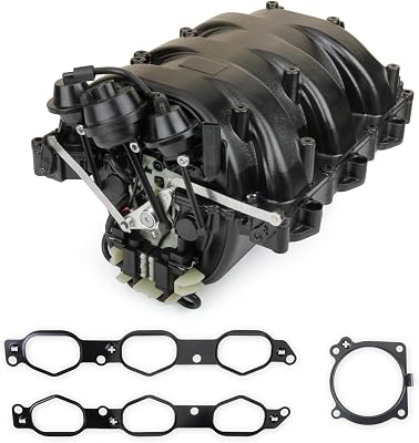 MITZONE Upgrade Intake Manifold with Gasket Compatible with Mercedes 2006-2012 C230 C300 C350 E350 E280 GLK350 ML450 S400 SLK300 R350 V6 272 Engine Replace 2721402401 2721402201 Black
