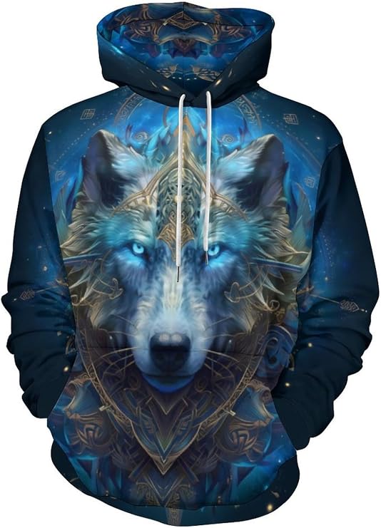 Men's 3D Digital Print Viking Tattoo Hoodie Hoodies Pullover Sweatshirt Plus Size S-5XL