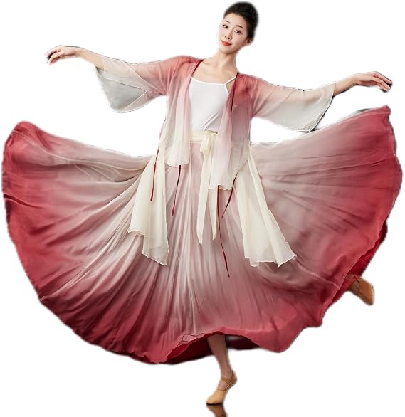 HEARTTOUCH Women's 720 Fairy Lyrical Dance Skirt Swing Ballet Modern Skirts Dance Costume for Performance Photography