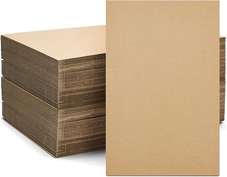 Juvale Corrugated Cardboard Sheets - 11 x 17 in, 2mm Thick, Brown, 50-Pack - Flat Packaging Inserts for Cardboard Mailers - Craft Board Projects