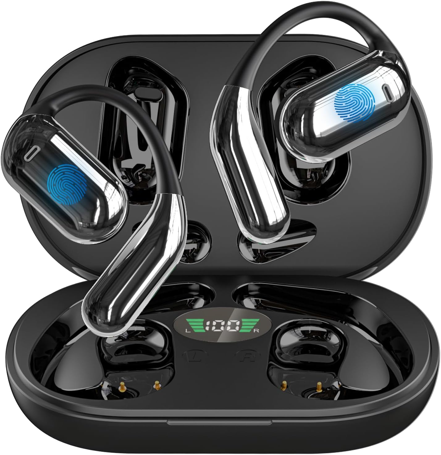 AI Language Translation Earbuds, 3-in-1 Bluetooth Real-Time Translator Earbuds, 144-Languages Translation, Fit iOS and Android, Ideal for Travel Business Learning Black