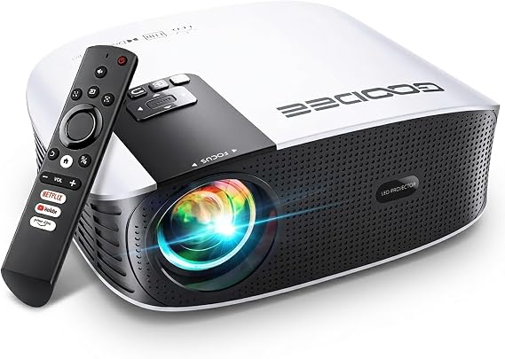 GOODEE Native 1080P Smart Projector with WiFi Bluetooth, Built-in Apps