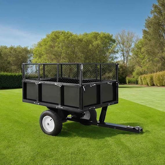 Gecheer Tipping Trailer for Lawn Mower Black Model145813
