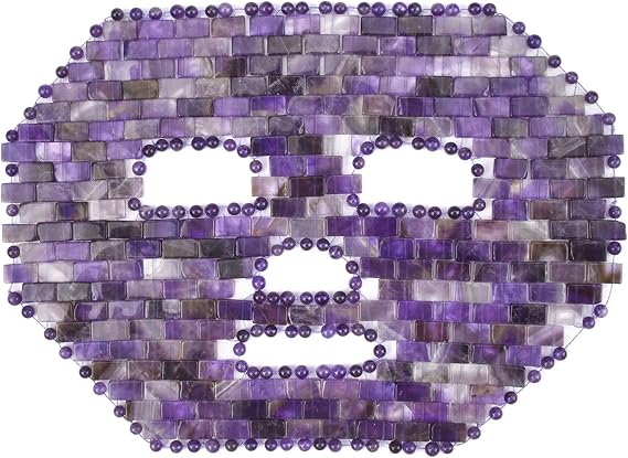 ideayard Jade Facial Mask|100% All Natural Jade Sleep Mask|Diminish Puffiness|Soothe Eye Fatigue (Purple)